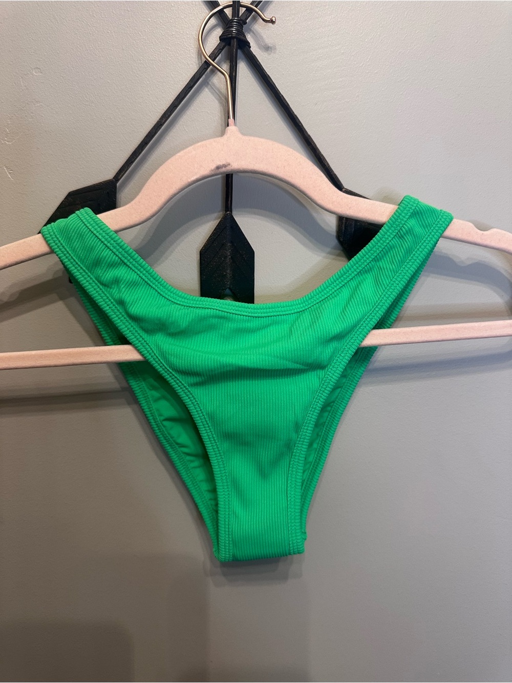 l*space Ribbed Emerald Green High-Cut Swim Bottom